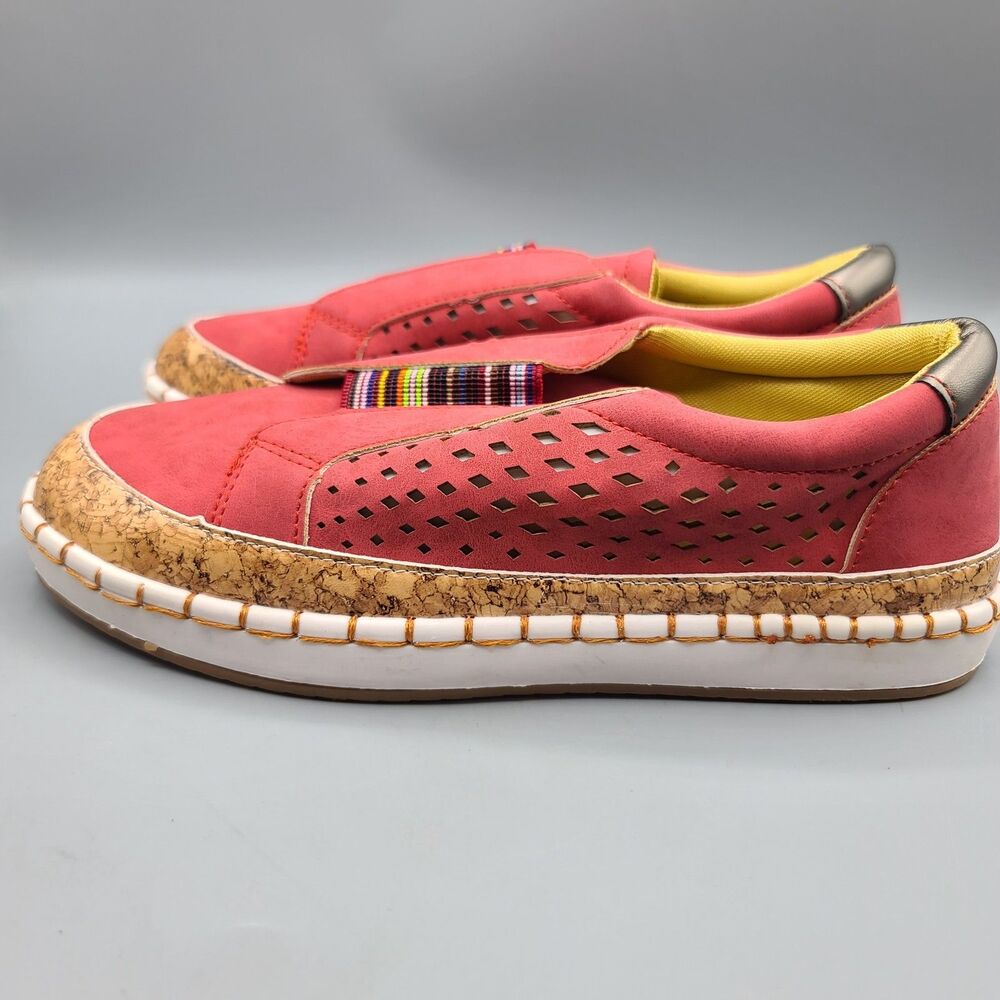 Womens Slip On Pumps Trainers Loafers Ladies Sneaker Casual Flat Soft Shoes 9.5? - Picture 7 of 13